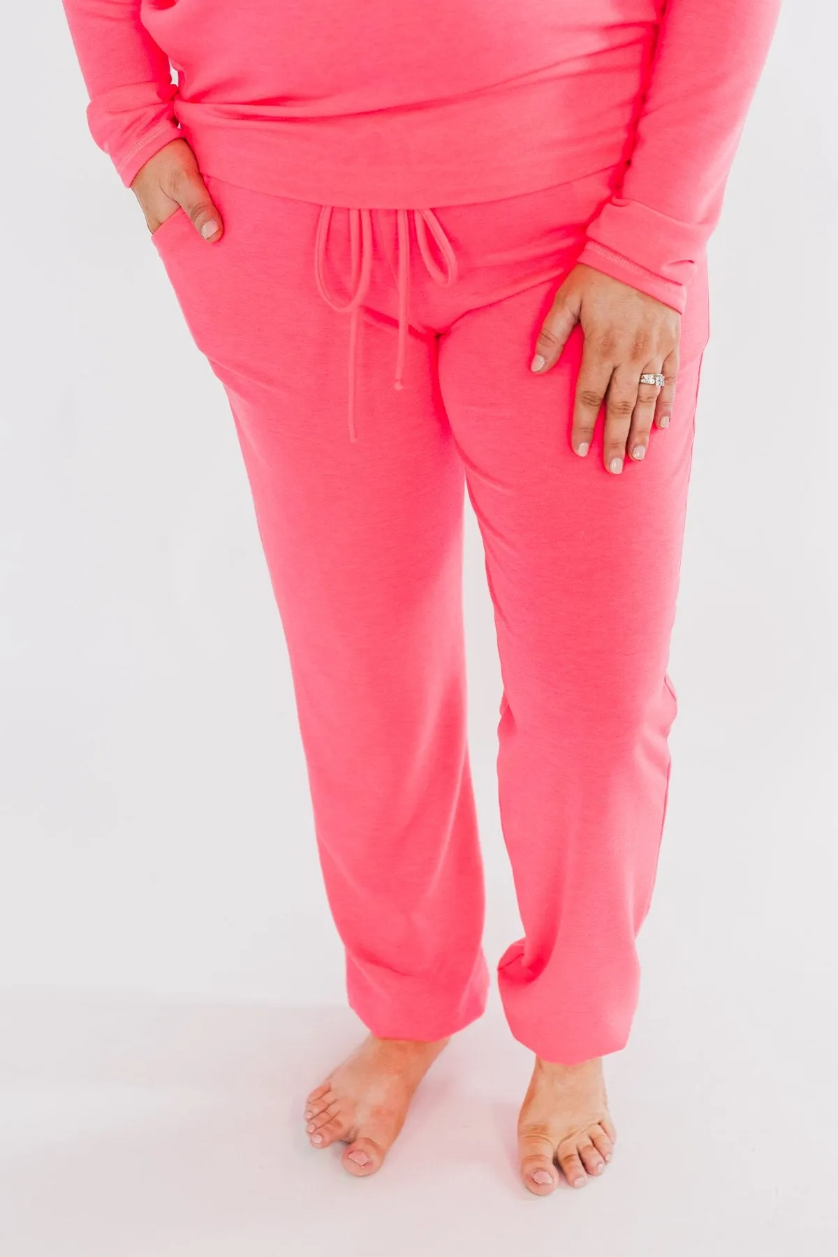 Solid Lounge Joggers- Neon Pink