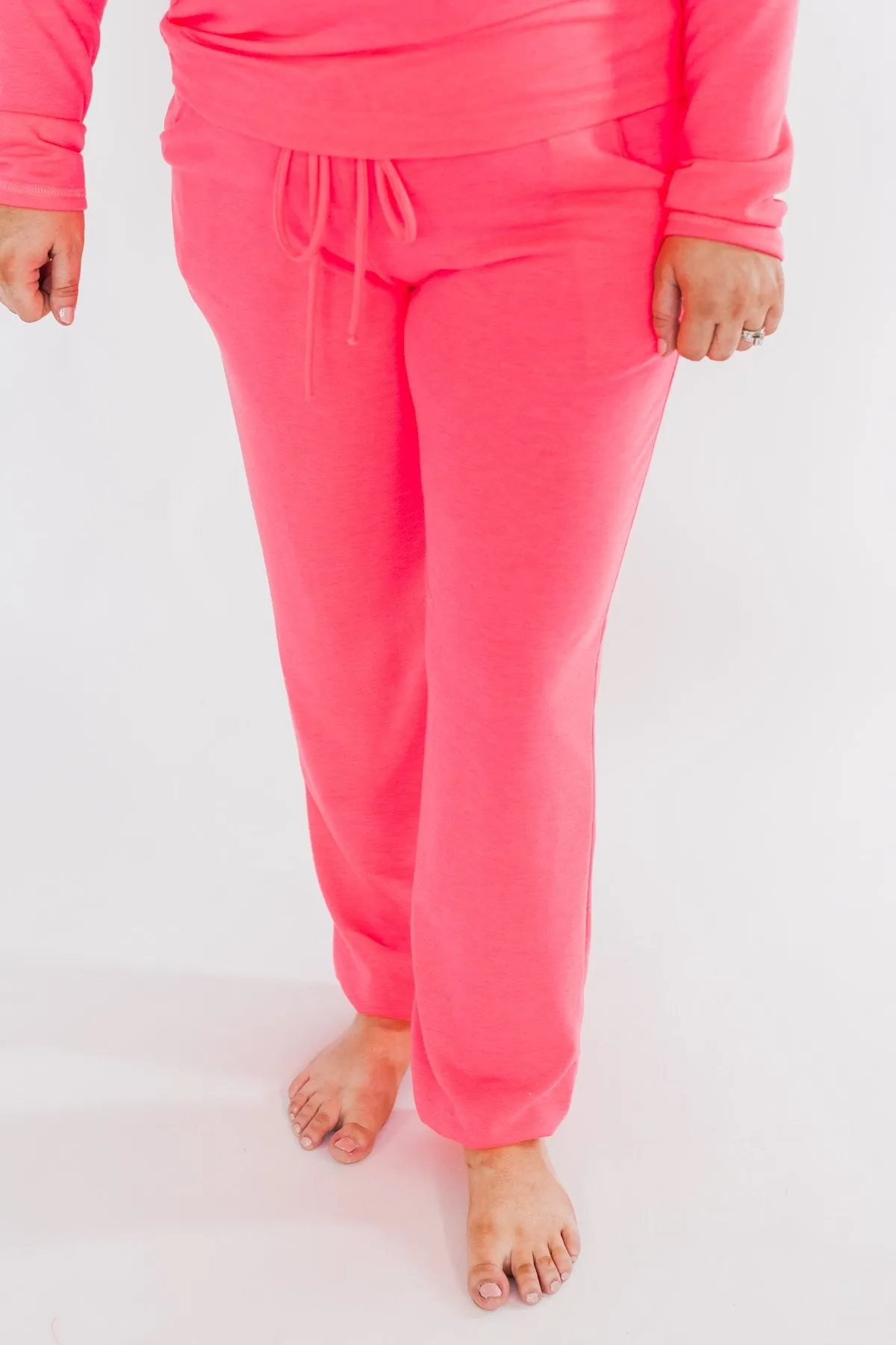 Solid Lounge Joggers- Neon Pink
