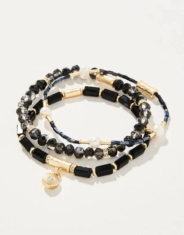 Spartina Sparkle Black Stretch Bracelet