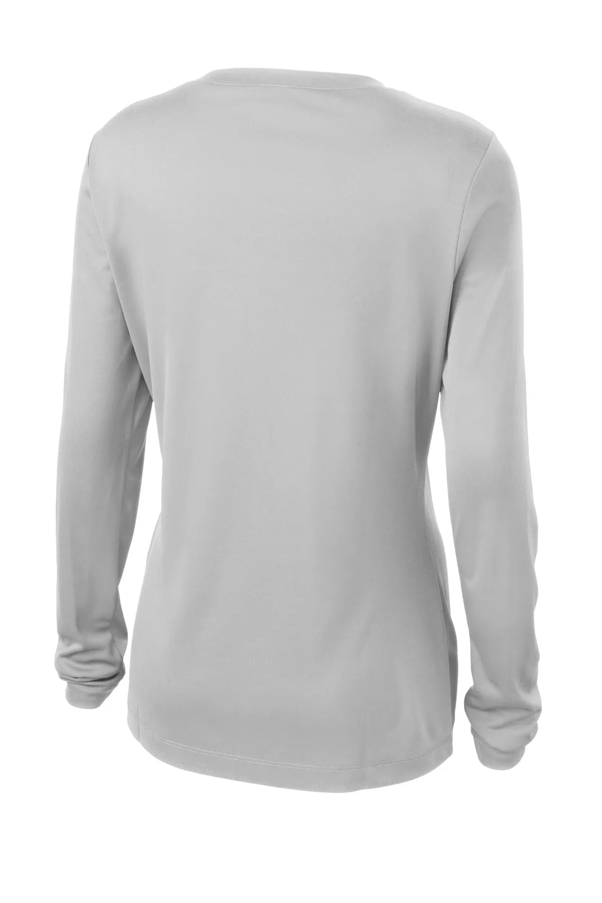 Sport-Tek Women's Long Sleeve PosiCharge Competitor V-Neck Tee. LST353LS Silver