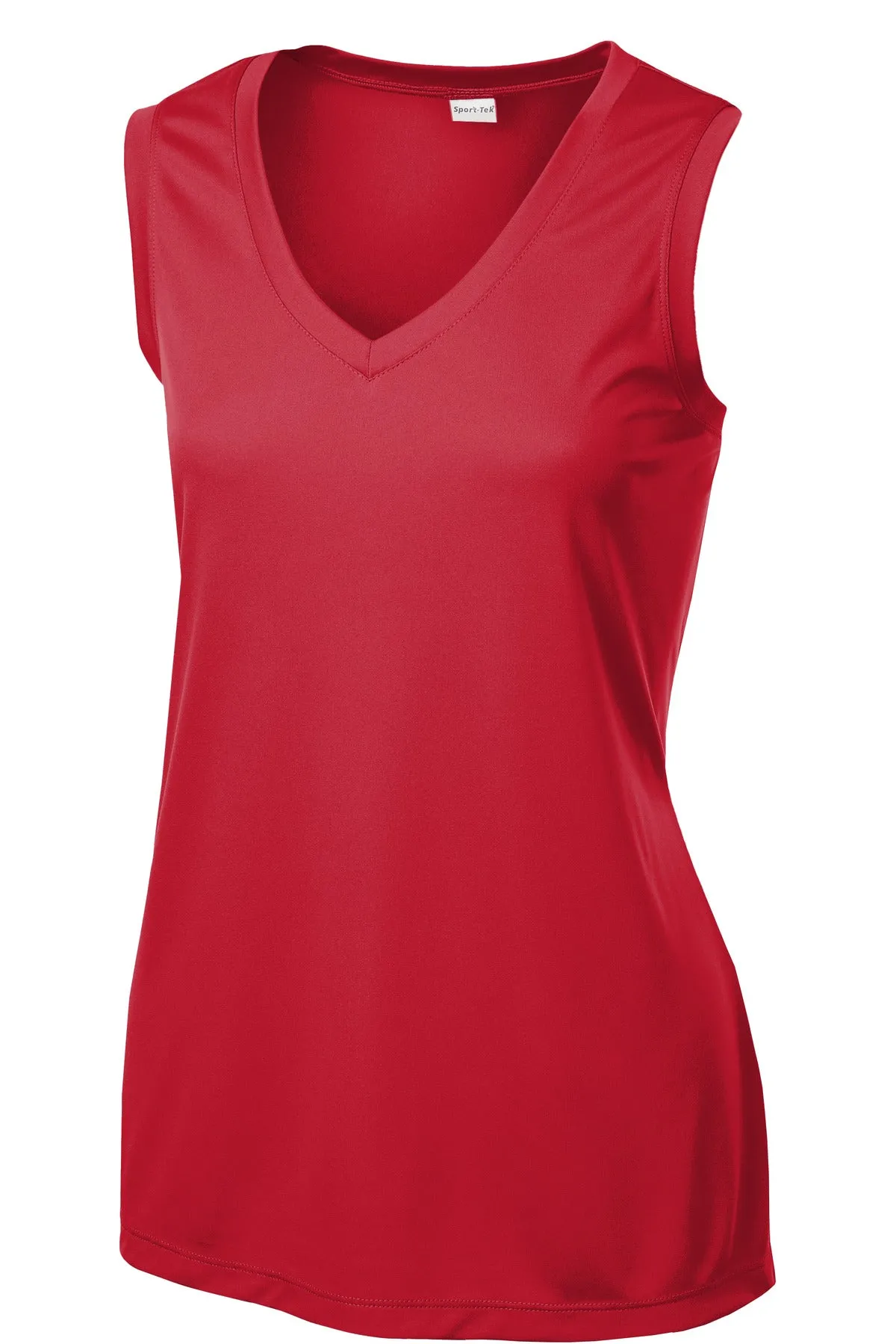 Sport-Tek Women's Sleeveless PosiCharge Competitor V-Neck Tee. LST352 True Red