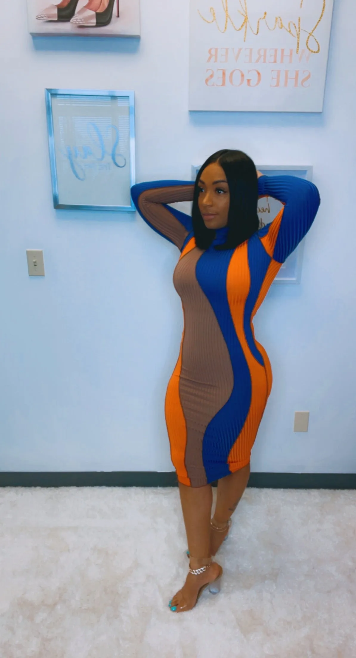 Stay Solid Colorblock Dress