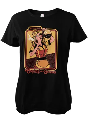 Steven Rhodes Coping With Stress Girly T-Shirt Black