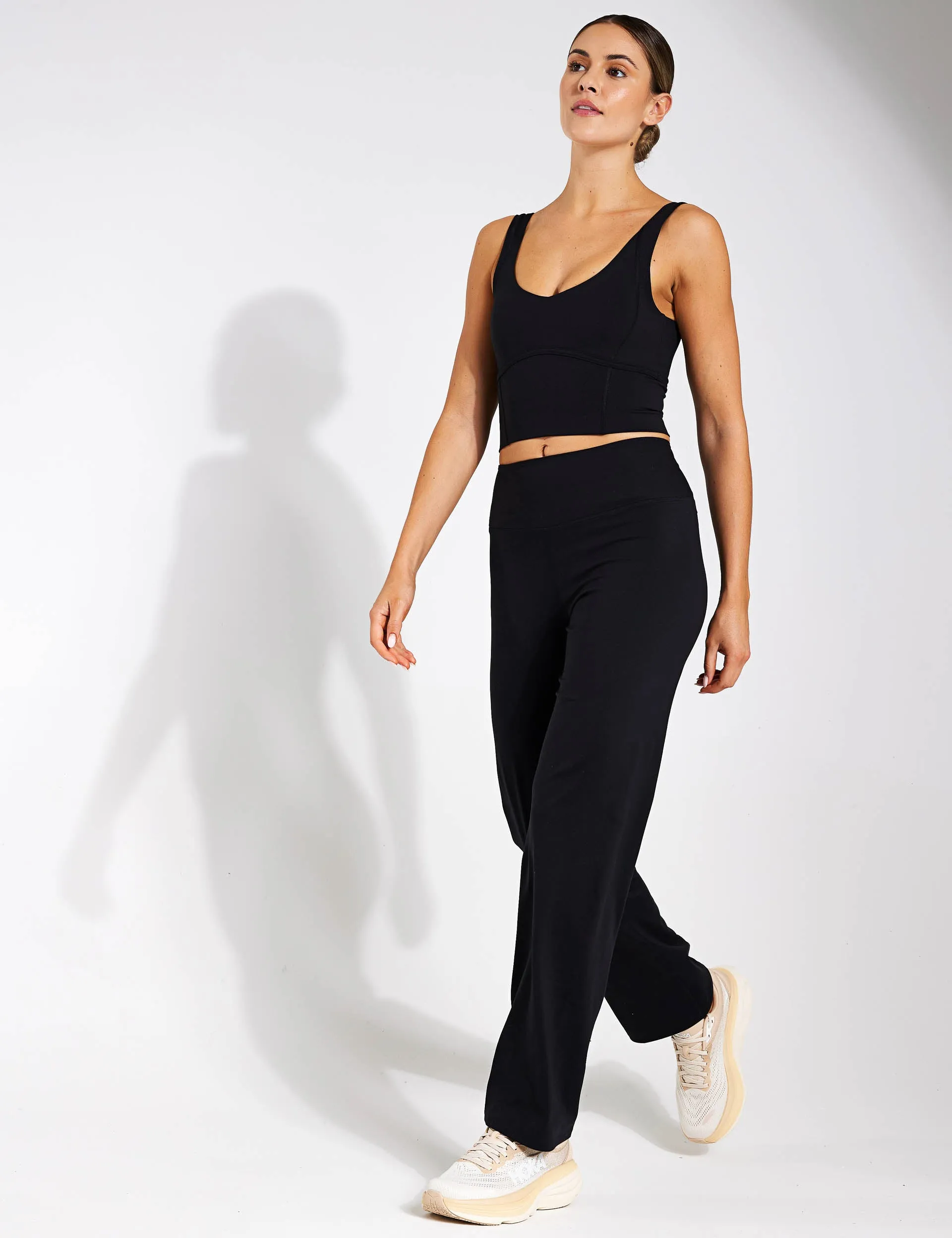 Straight Leg Yoga Joggers - Black