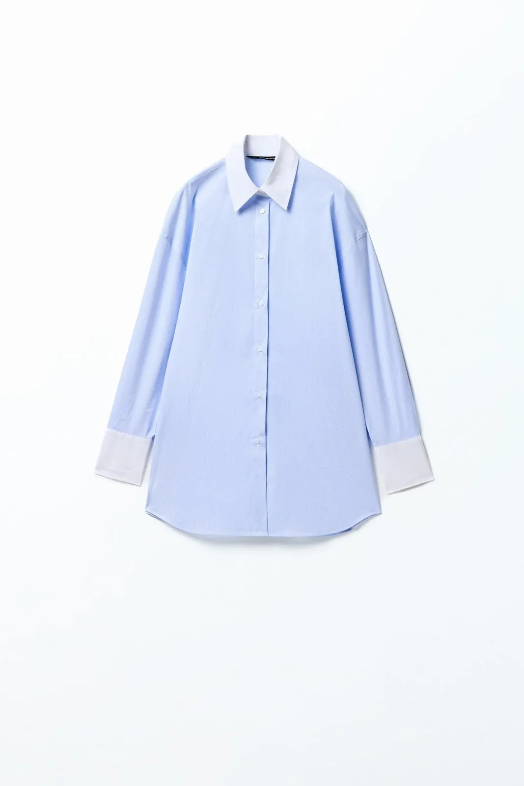 Stripes pointed-collar shirt - Light Blue