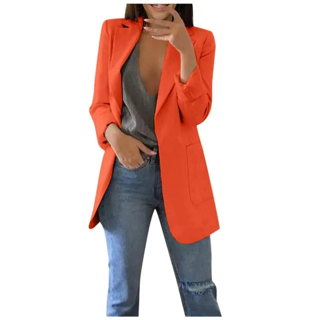 Suit Coat Women Blazers Jackets 2019 Formal Blazers Lady Office Work Suit Pockets Jackets Coat Slim Women Blazer Femme Jackets