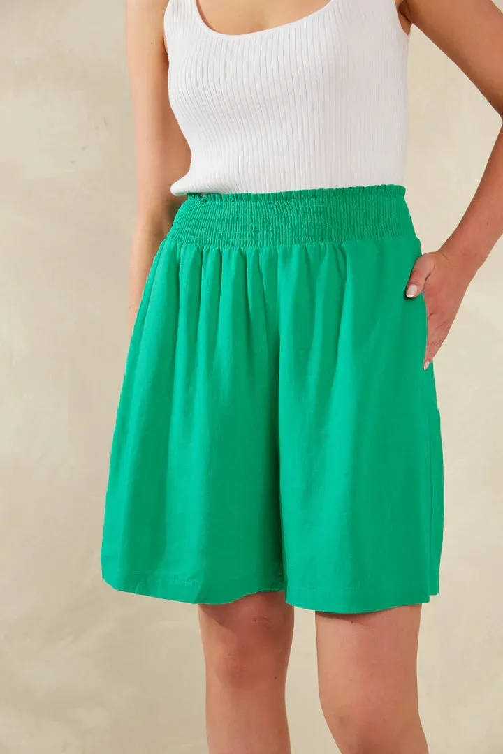 Summer Essentials Linen Shorts - Green