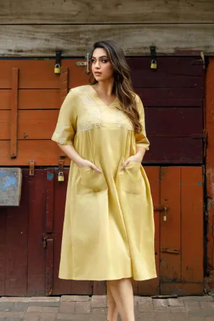 Sun Bloom Linen Dress