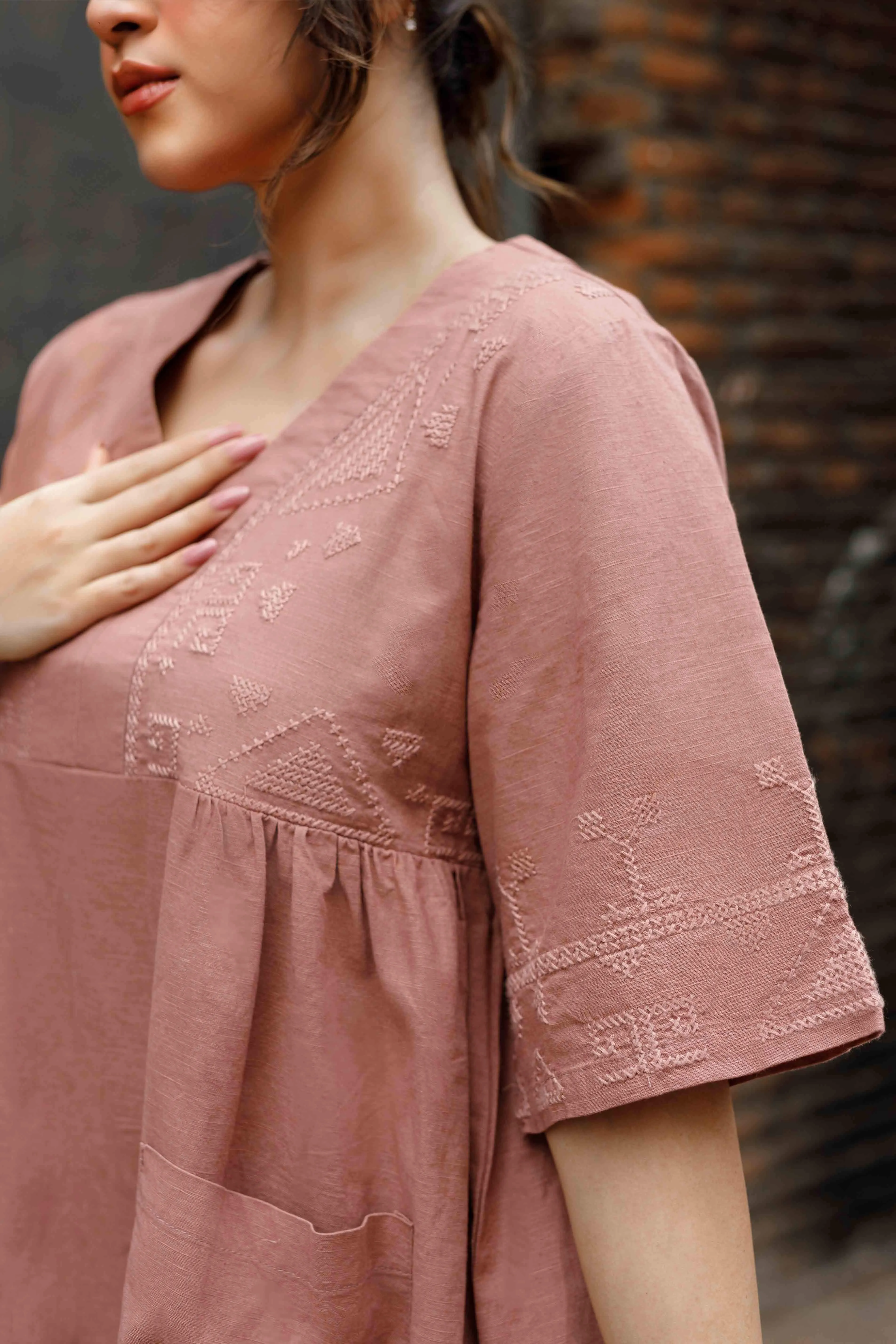 Sun Bloom Linen Dress