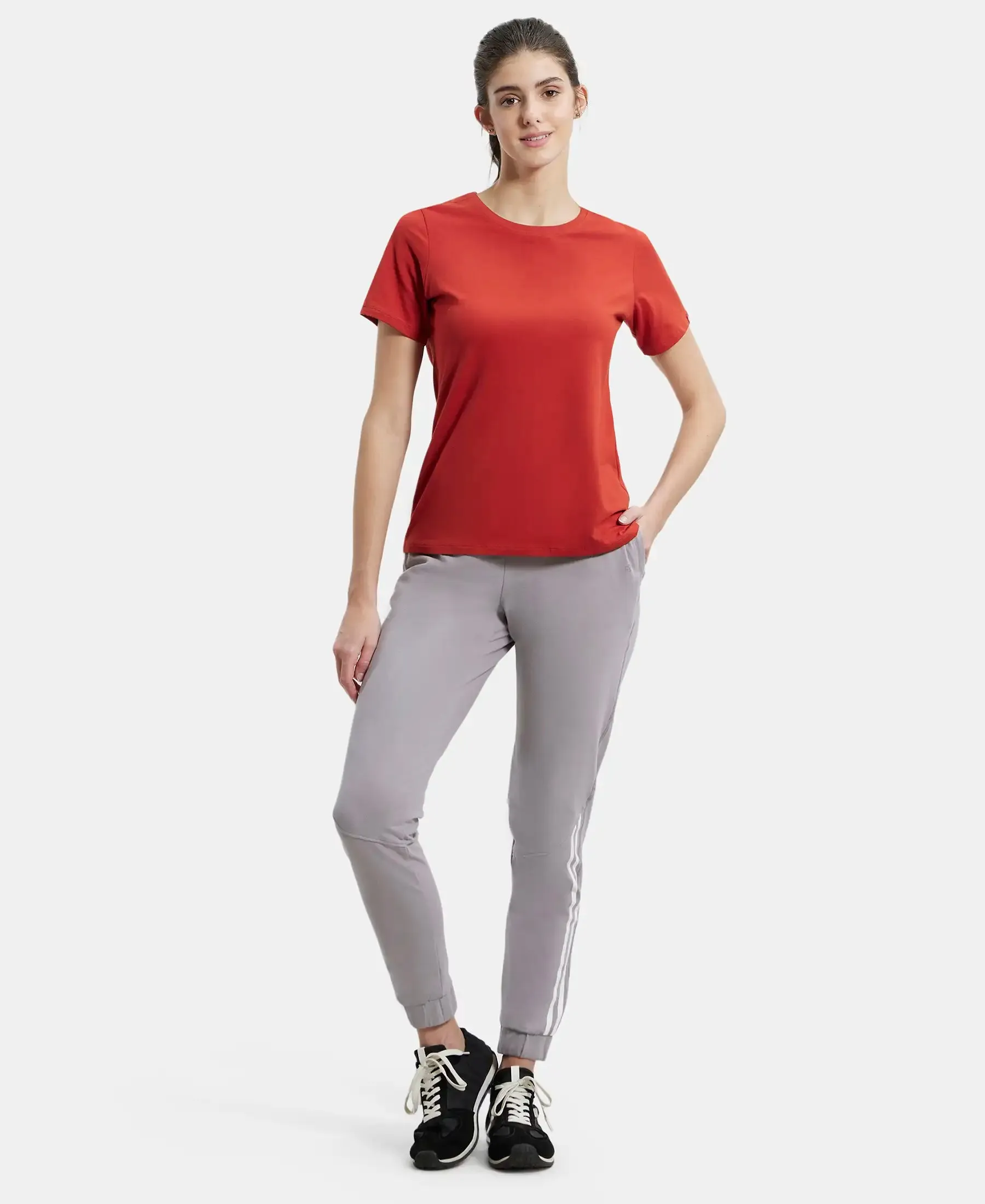Super Combed Cotton Elastane Stretch Slim Fit Joggers with Side Pockets - Steel Grey
