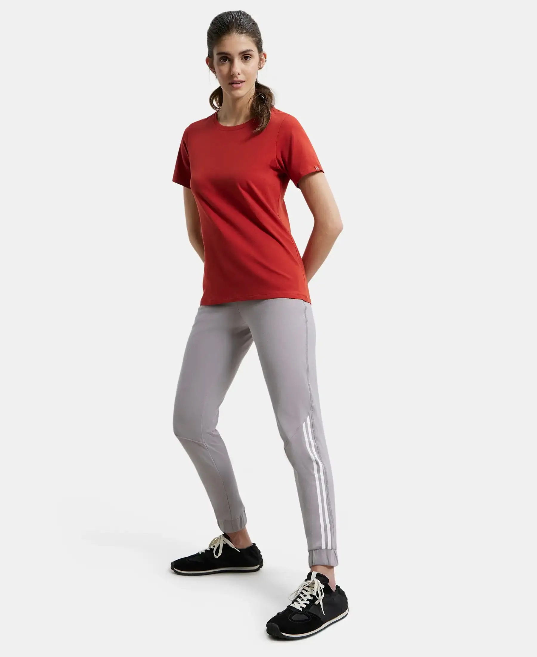 Super Combed Cotton Elastane Stretch Slim Fit Joggers with Side Pockets - Steel Grey