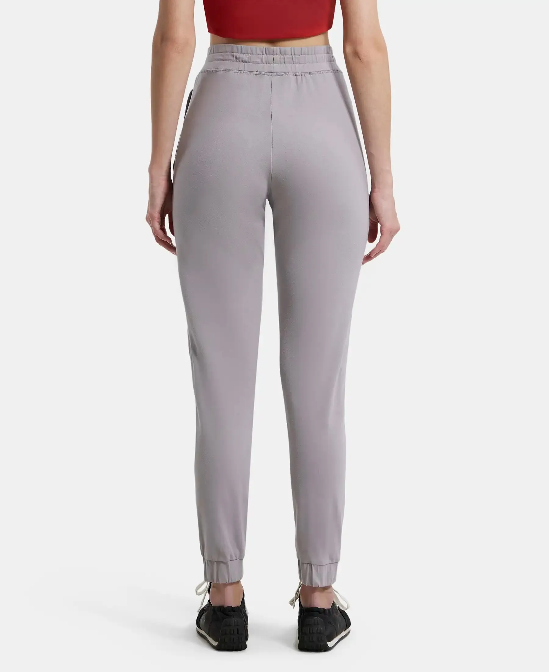 Super Combed Cotton Elastane Stretch Slim Fit Joggers with Side Pockets - Steel Grey