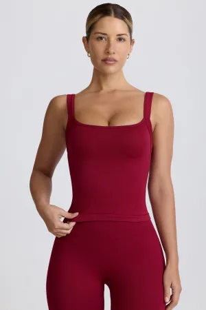 Super Sculpt Seamless Longline Tank Top in Burgundy