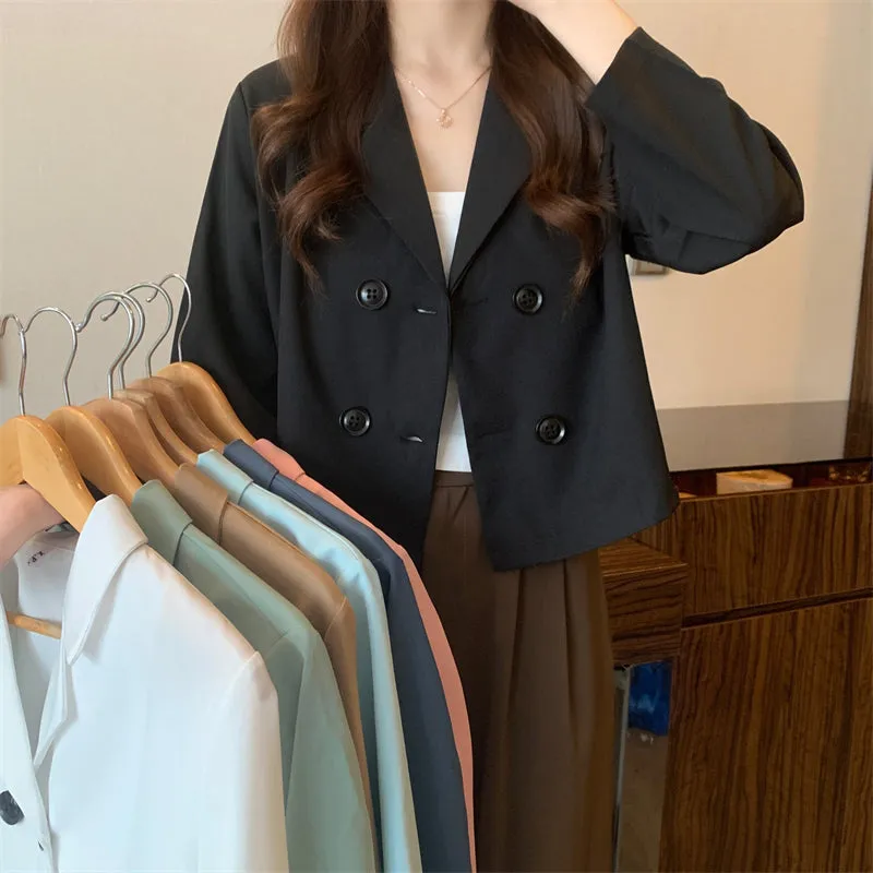 Sweet Colors Elegant Button Casual Blazers