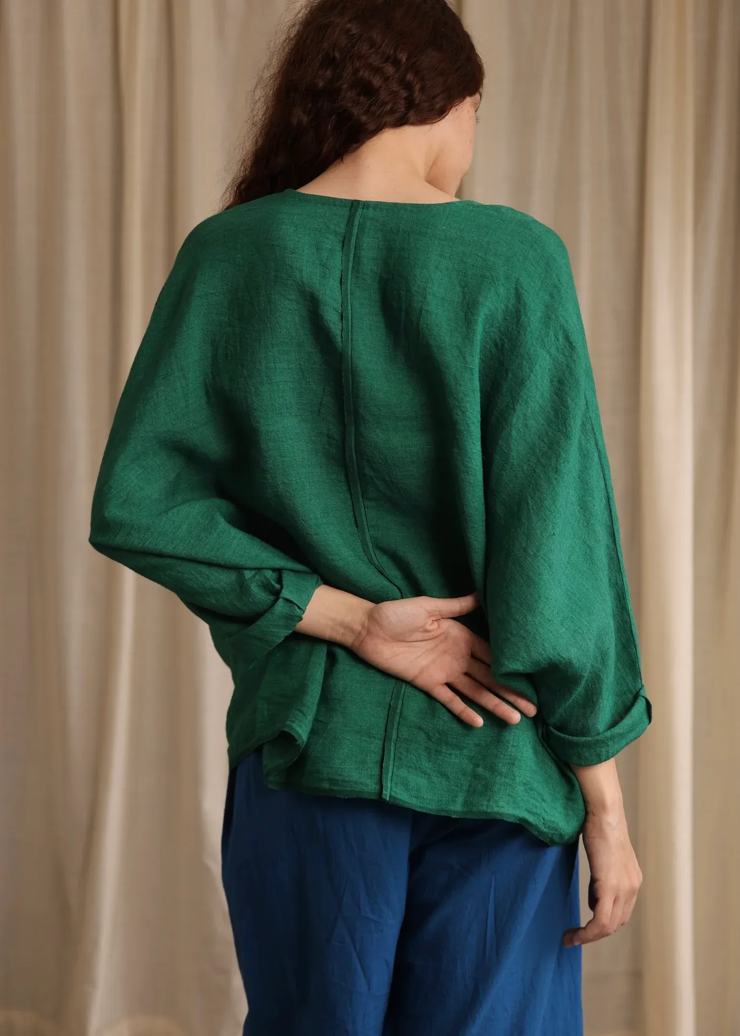Sylvie | Green Linen Top