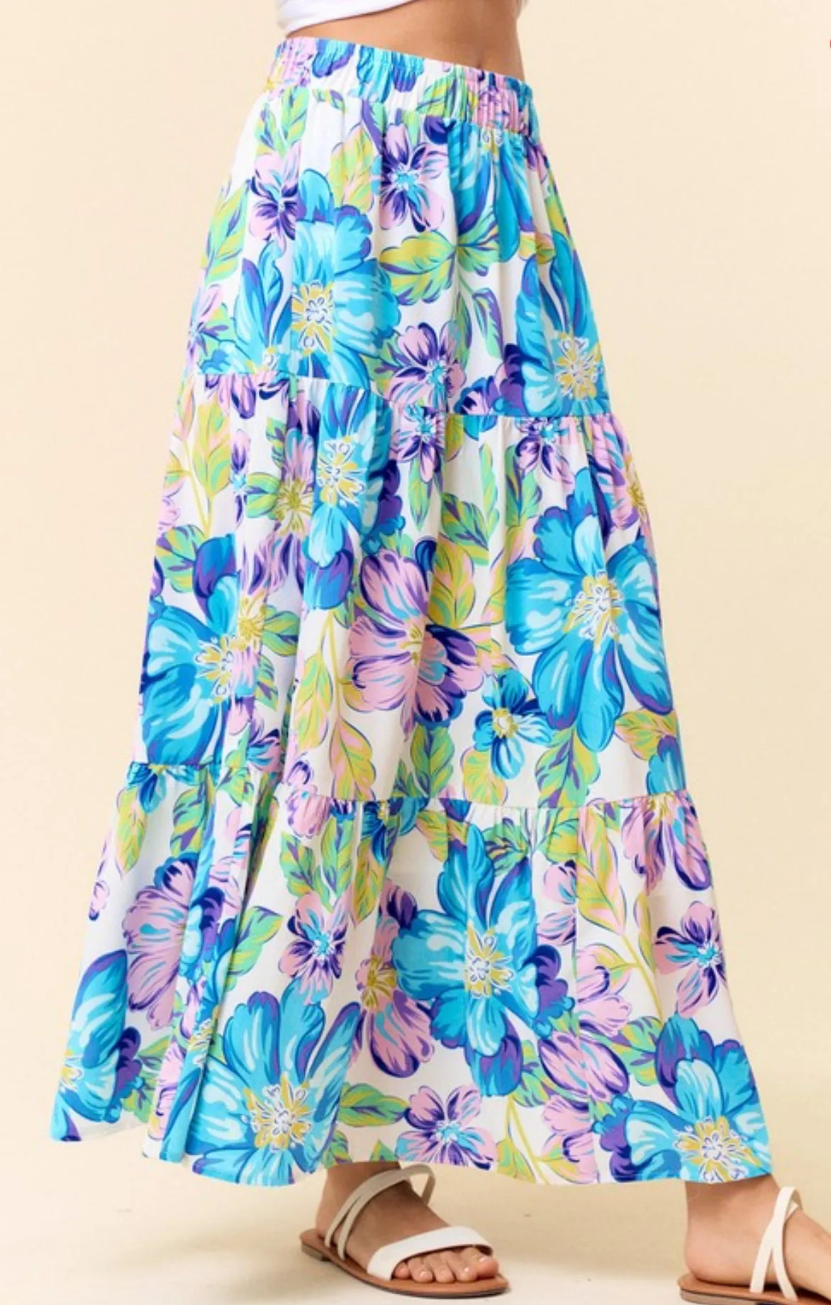 Tanner Maxi Skirt- Turquoise/Lavender