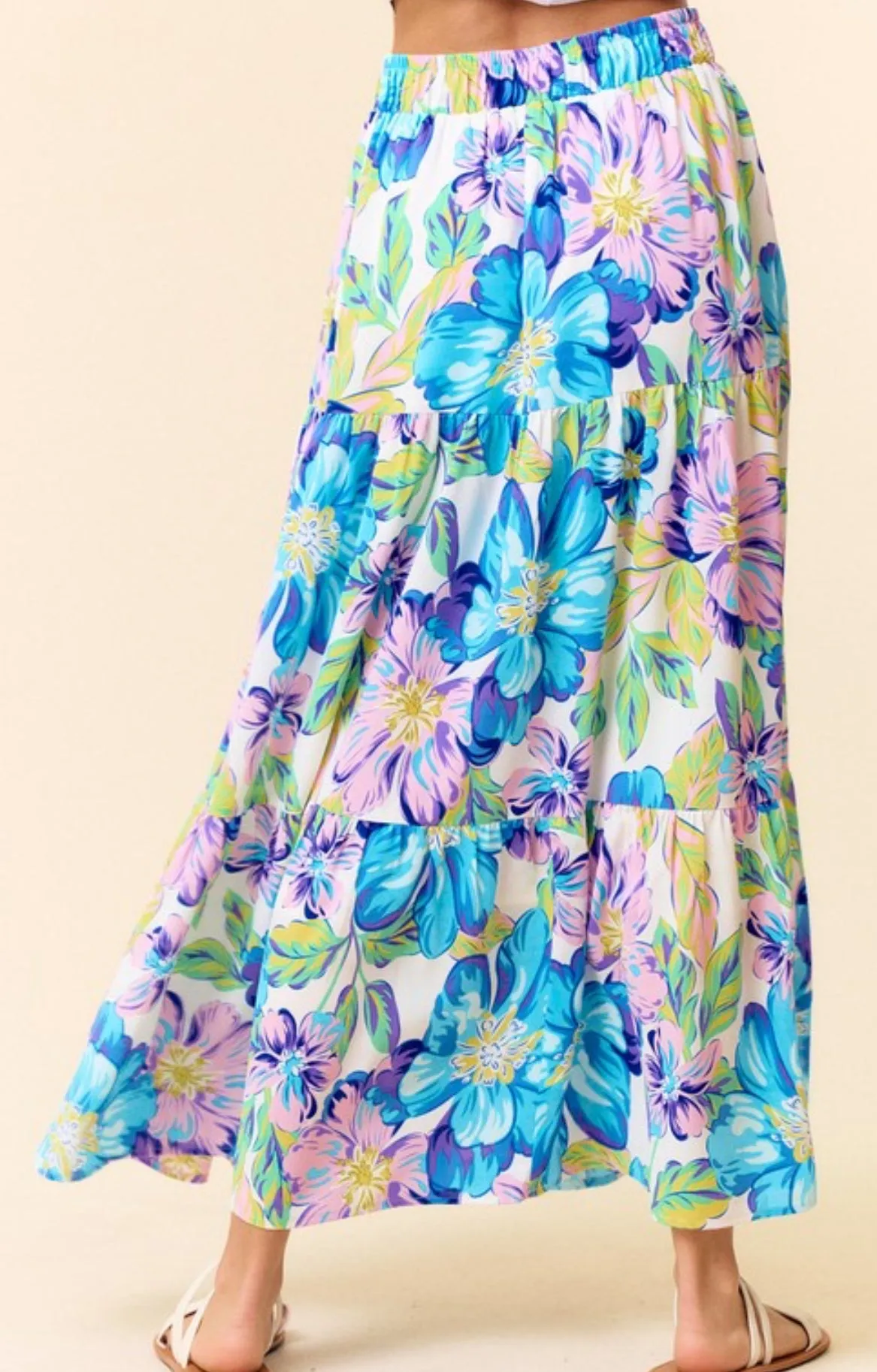 Tanner Maxi Skirt- Turquoise/Lavender