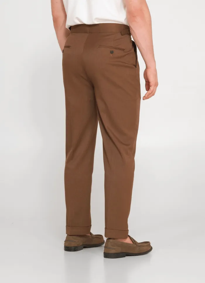 Tapered Linen Blend Trousers