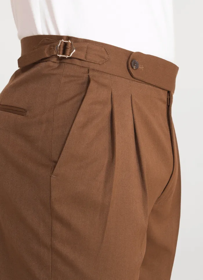 Tapered Linen Blend Trousers
