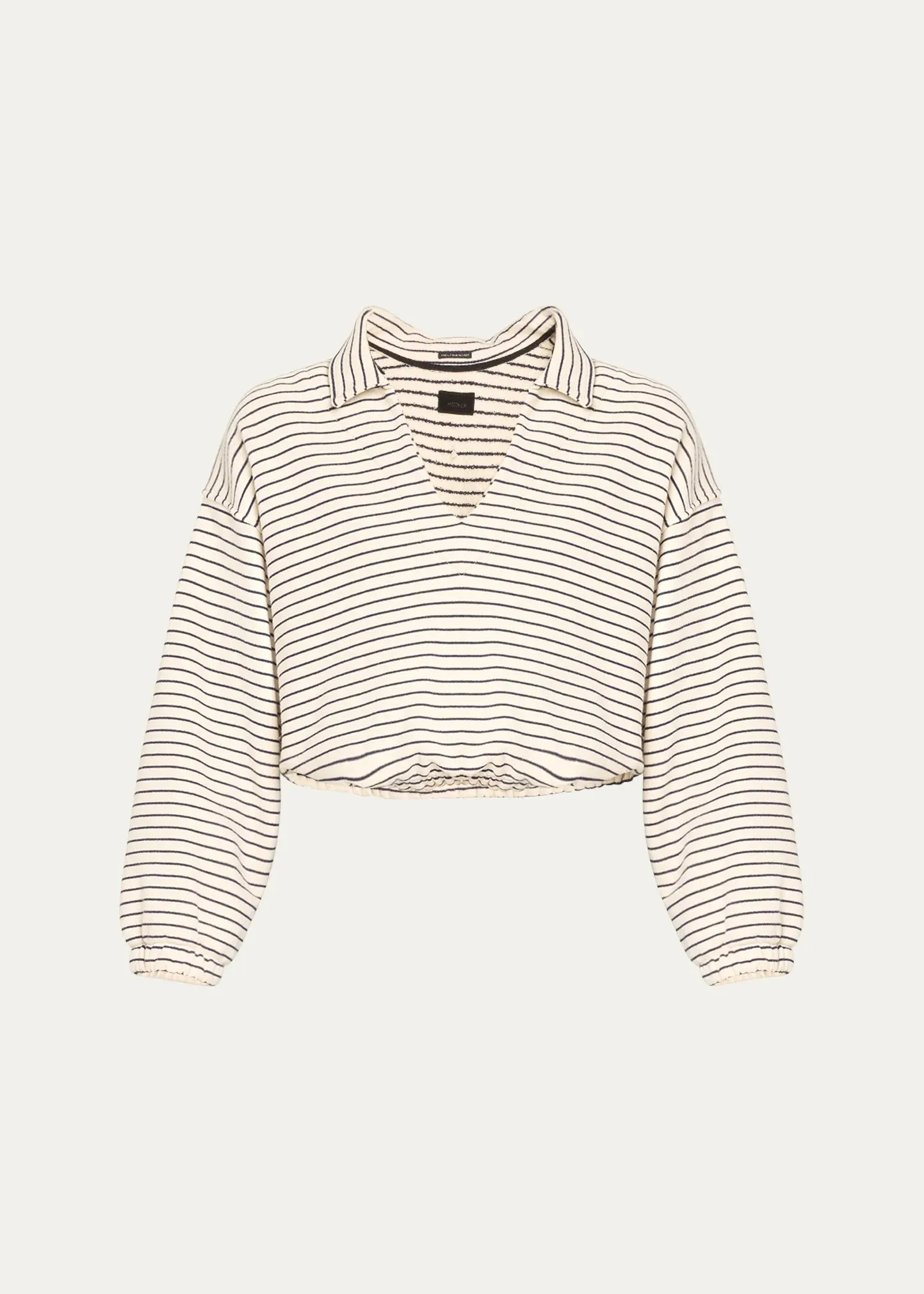 The Long Drop Cinch Pullover in Navy and Cream