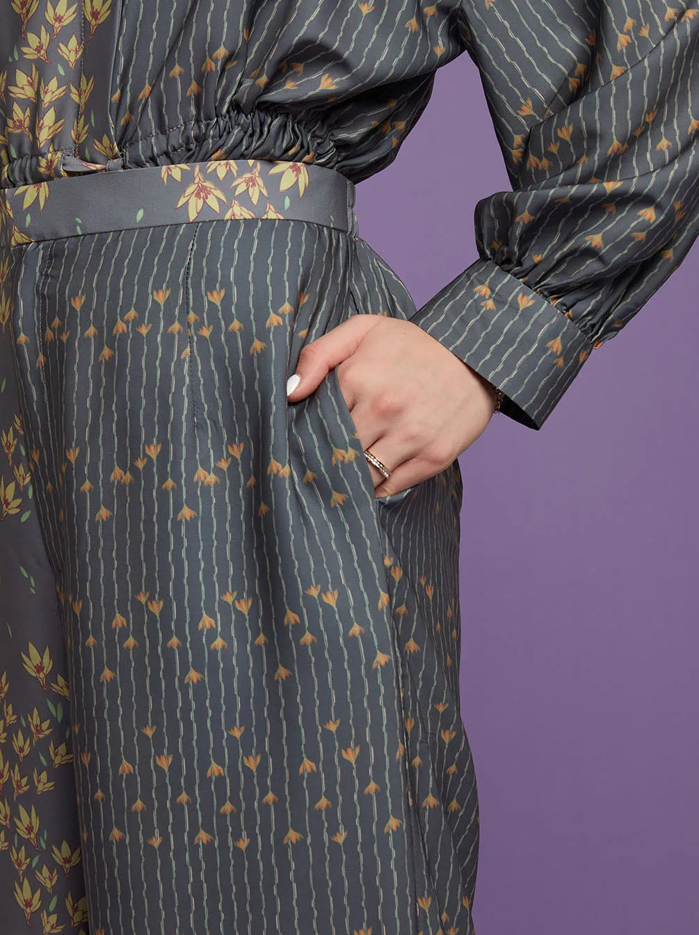 TIARA WIDE LEG PANTS GREY