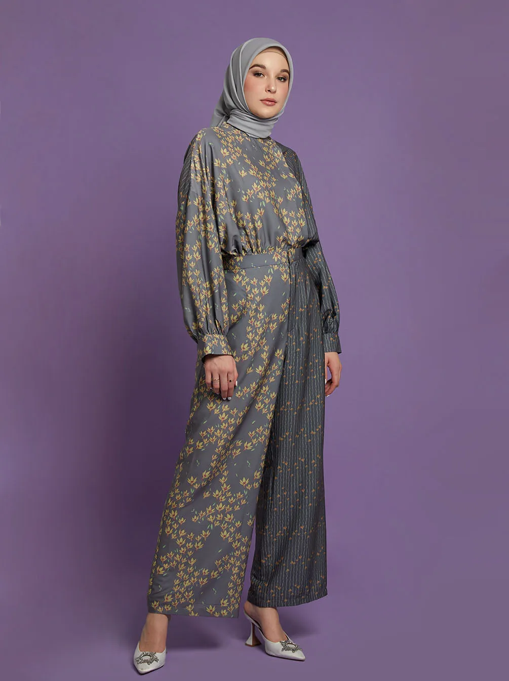 TIARA WIDE LEG PANTS GREY