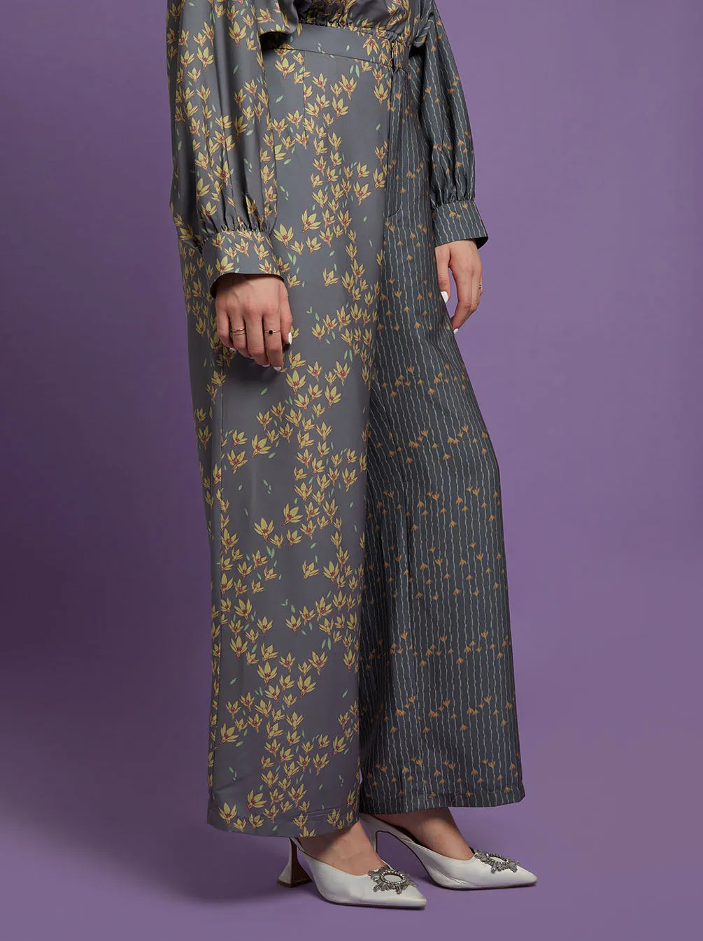 TIARA WIDE LEG PANTS GREY
