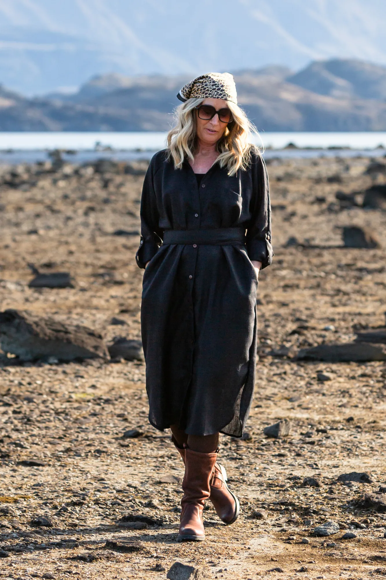 TMB Essential Linen Shirt Dress - Black