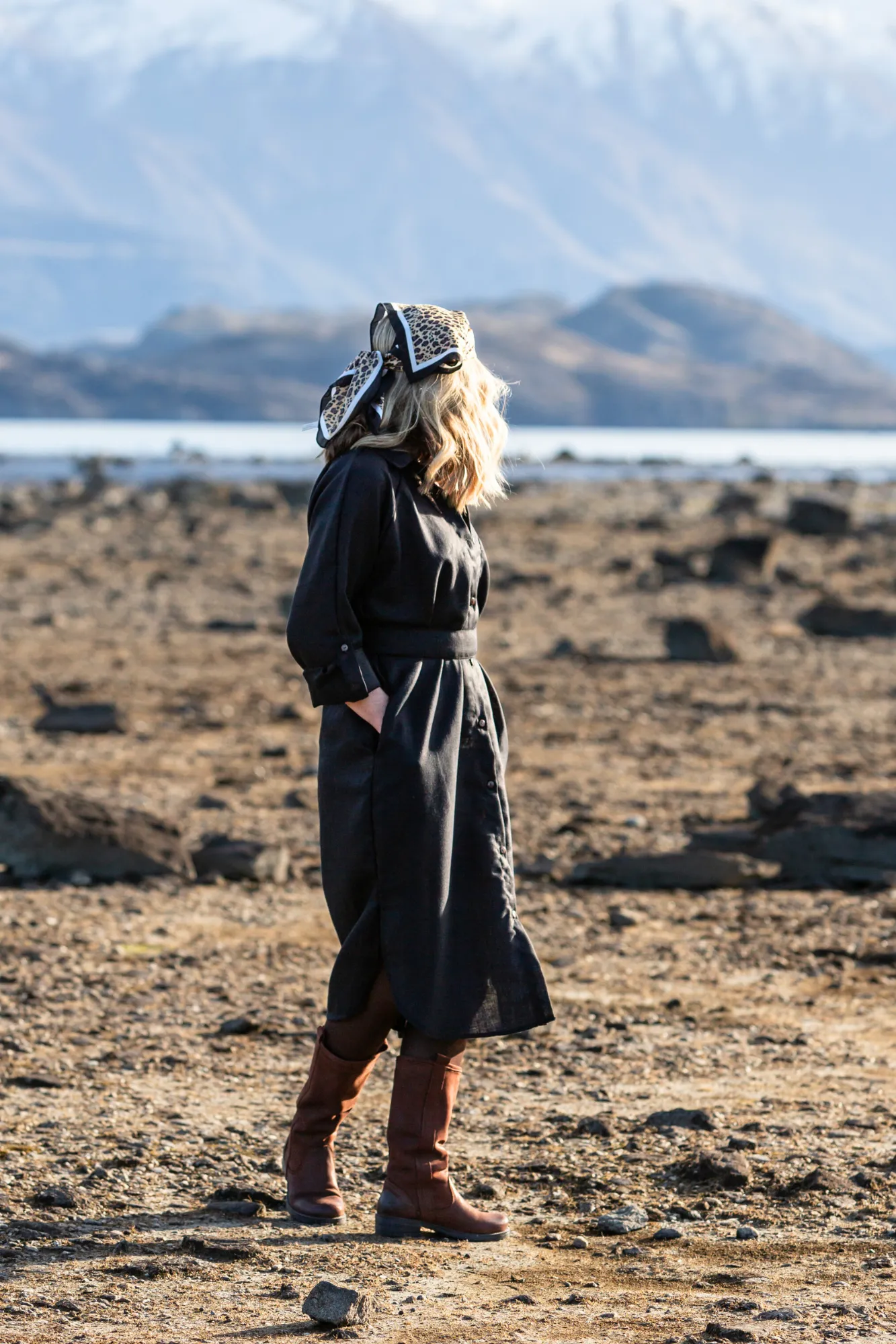 TMB Essential Linen Shirt Dress - Black