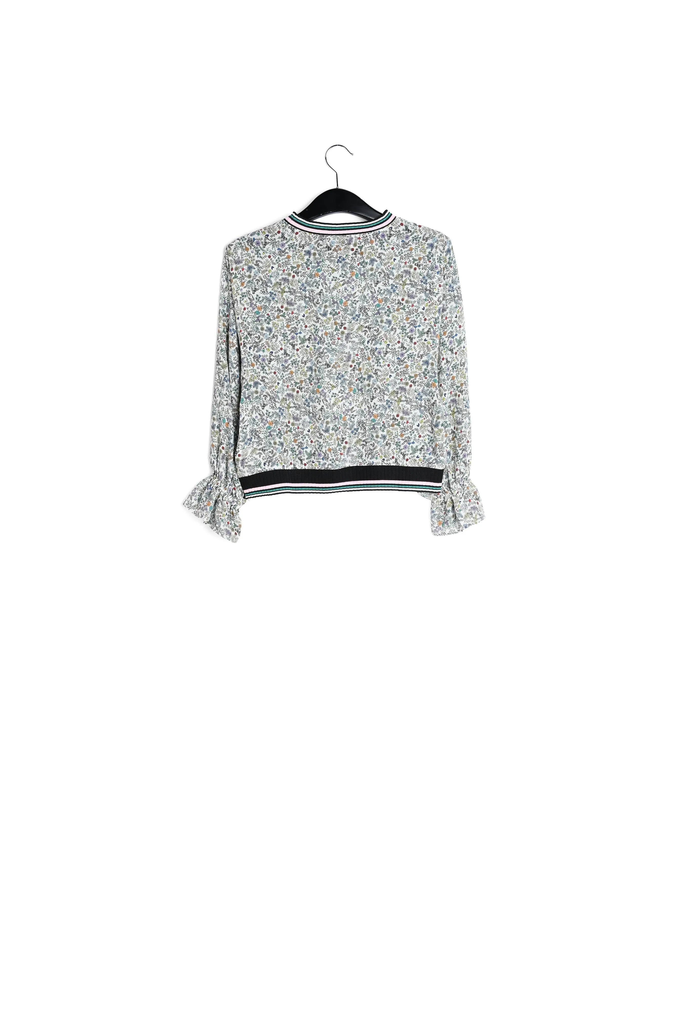Top with frilled sleeves