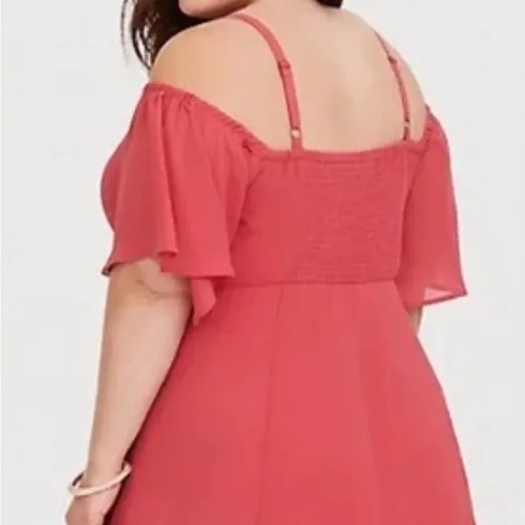 Torrid High Low Pink Chiffon Maxi Size 4.
