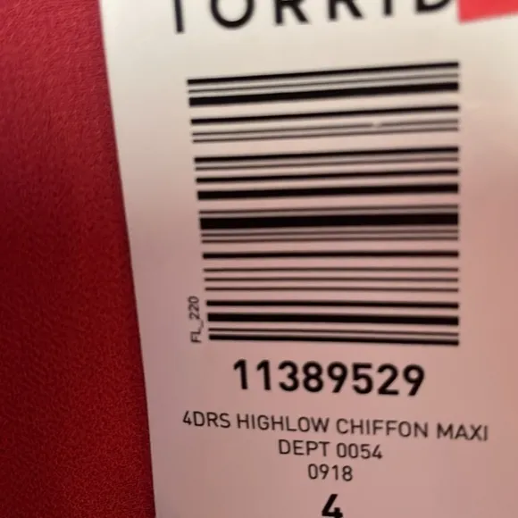 Torrid High Low Pink Chiffon Maxi Size 4.