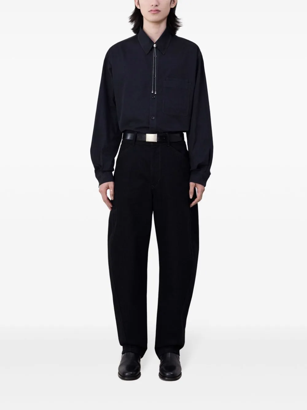Twisted cotton trousers