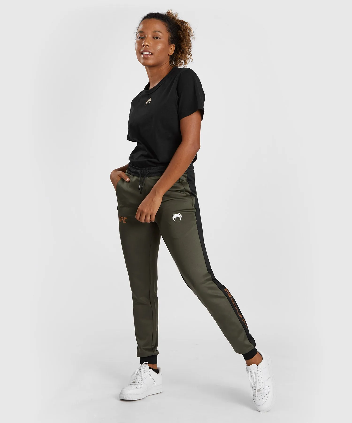 UFC Adrenaline by Venum Fight Week Performance Joggingbroek voor Dames - Khaki/Brons