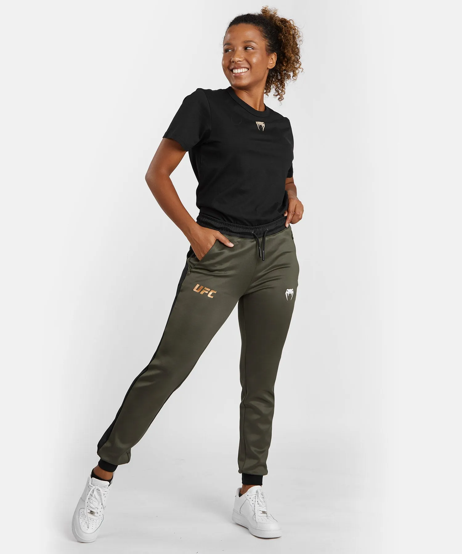 UFC Adrenaline by Venum Fight Week Performance Joggingbroek voor Dames - Khaki/Brons