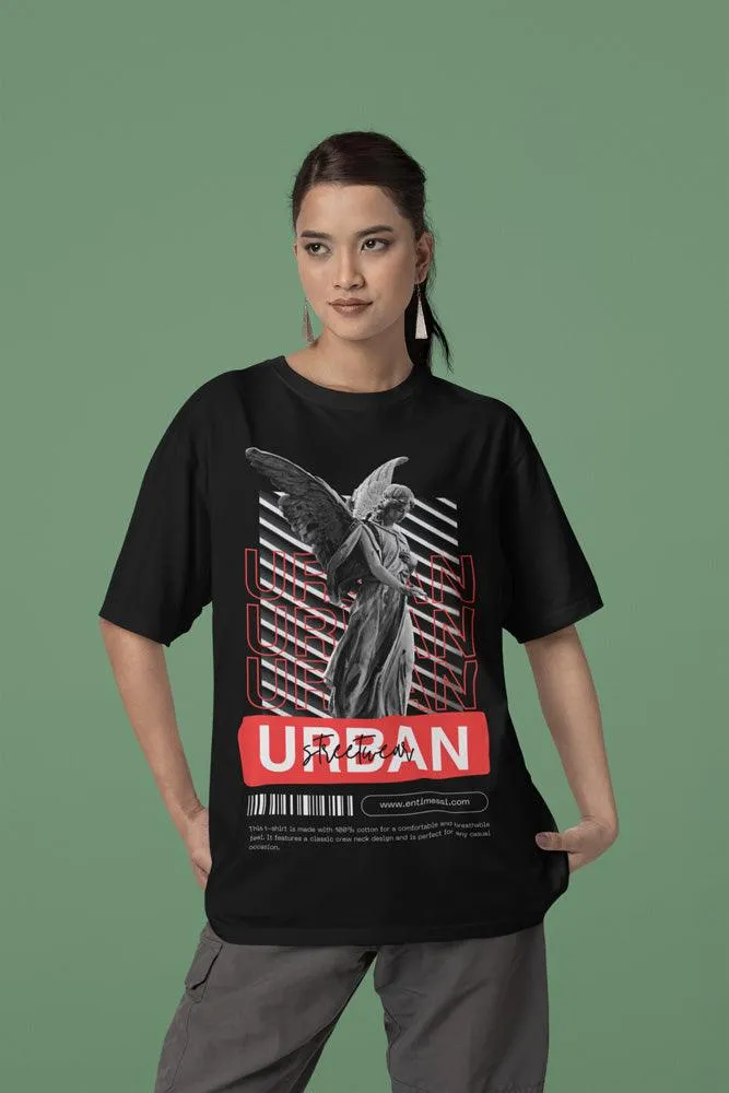 Urban Streetwear - Unisex Oversized Cotton Graphic Printed T-Shirt