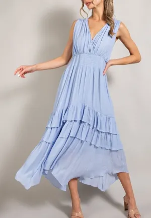 V-Neck Ruffle Maxi Dress