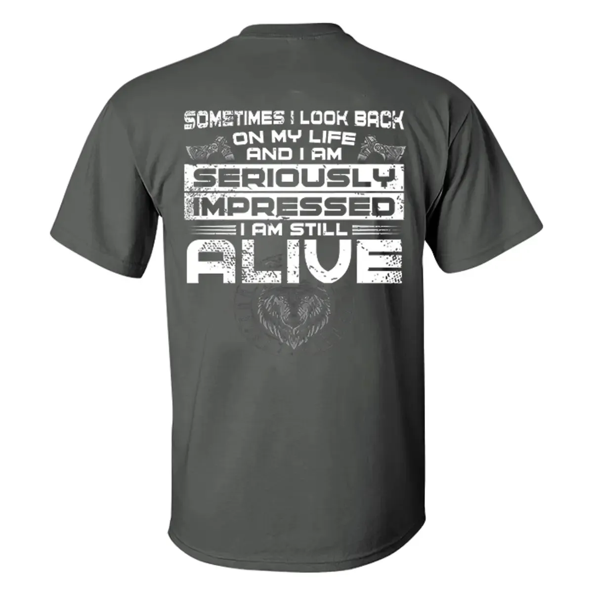 Viking Sometimes I Look Back On My Life Printed Men's T-shirt