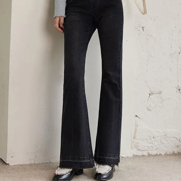 Vintage High Waist Flared Denim Pants for Women