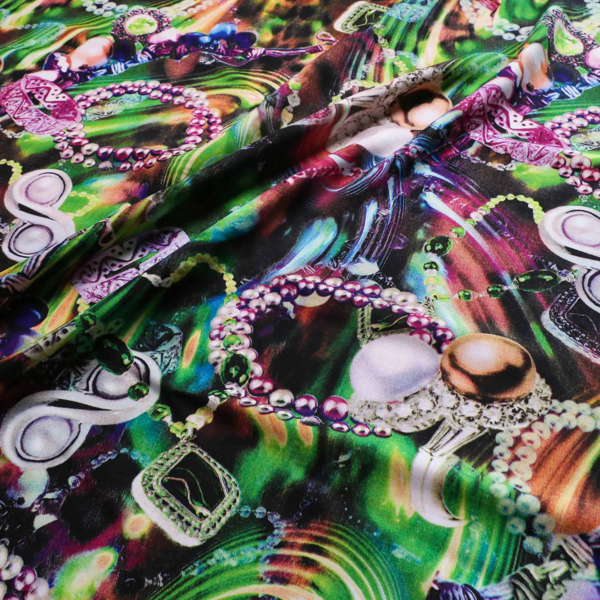 Viscose Challis Fabric - Pink or green