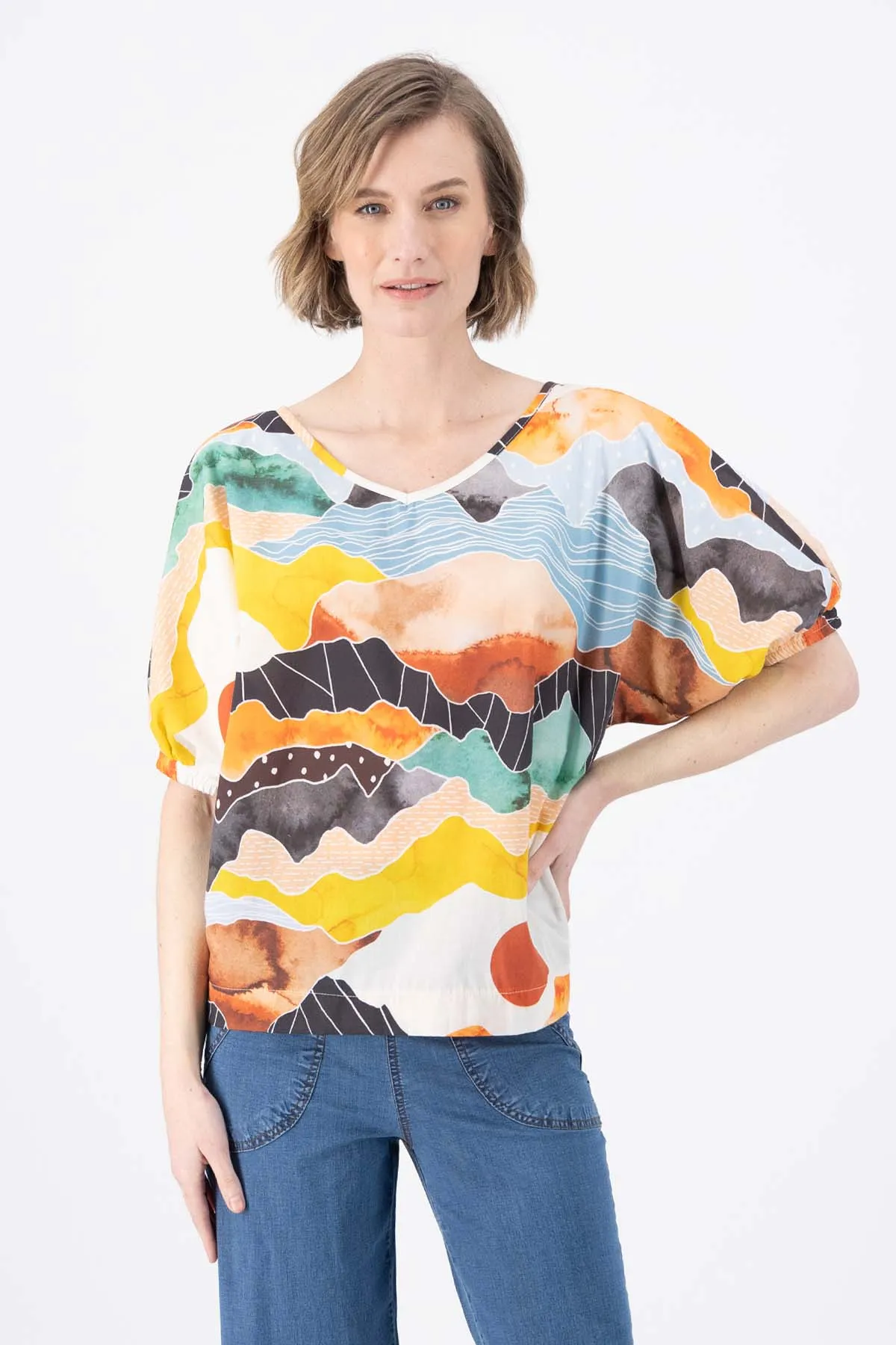 Vista Camisa Orange in Cotton