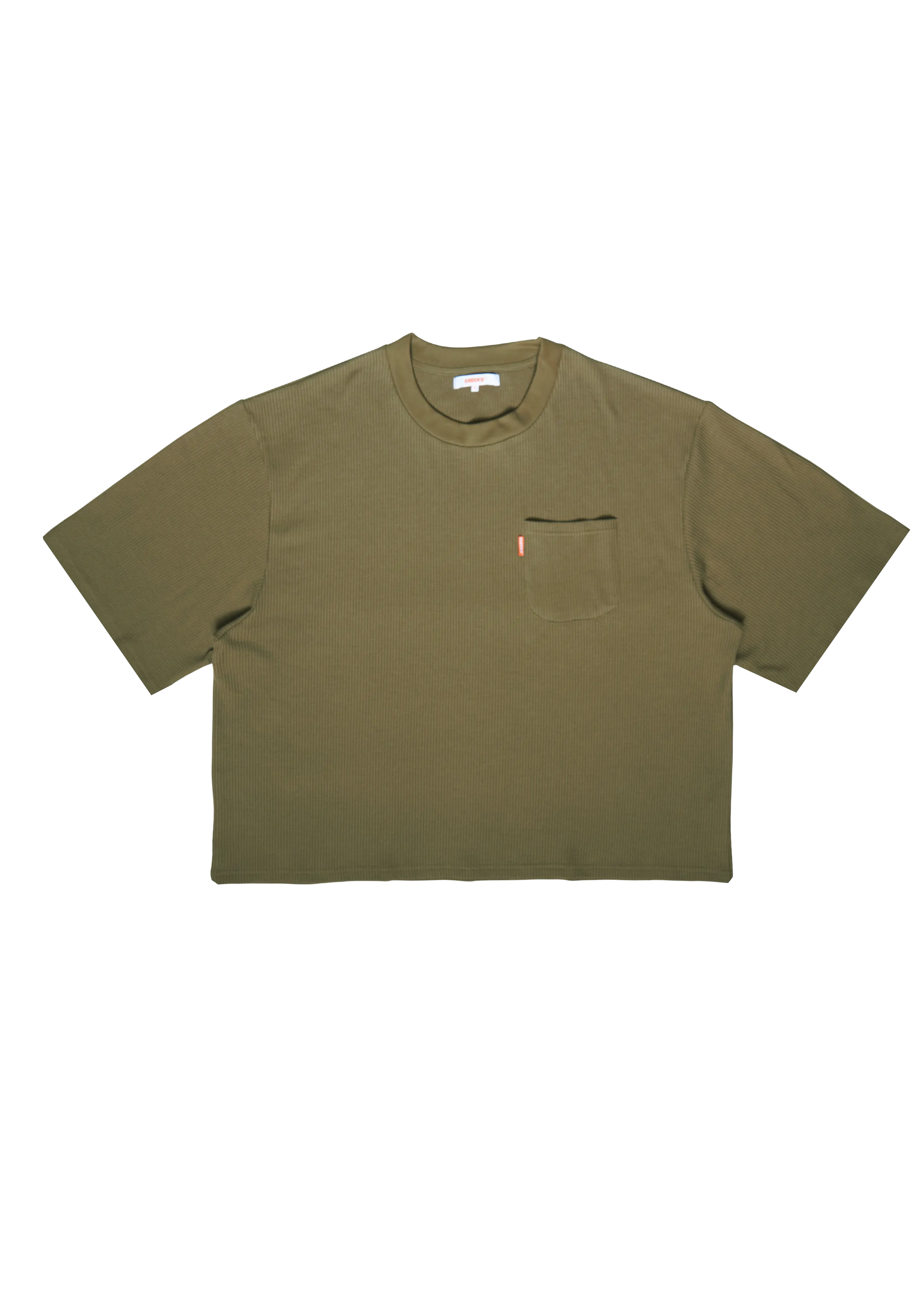 Waffle Boxy T-shirt Olive