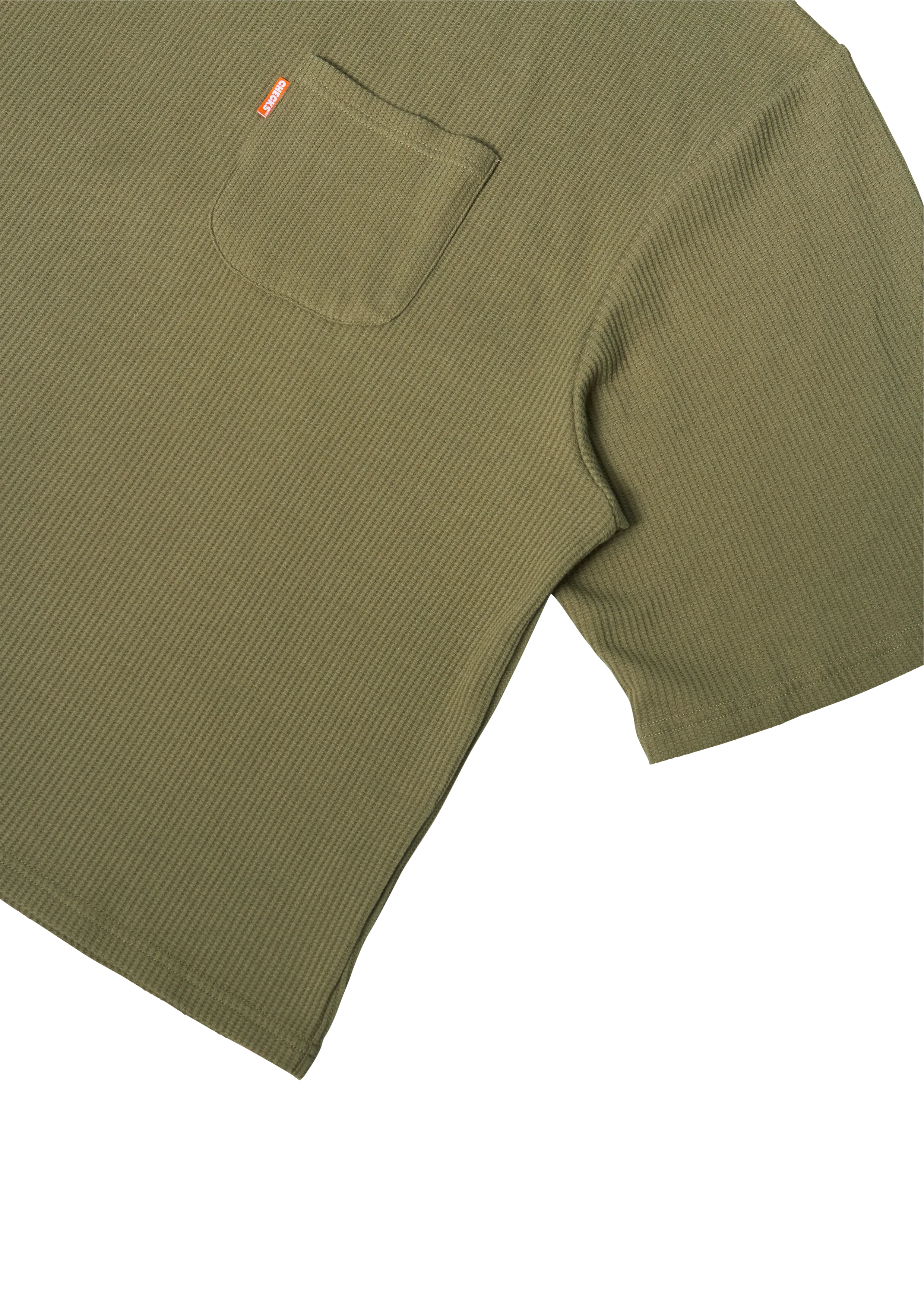 Waffle Boxy T-shirt Olive