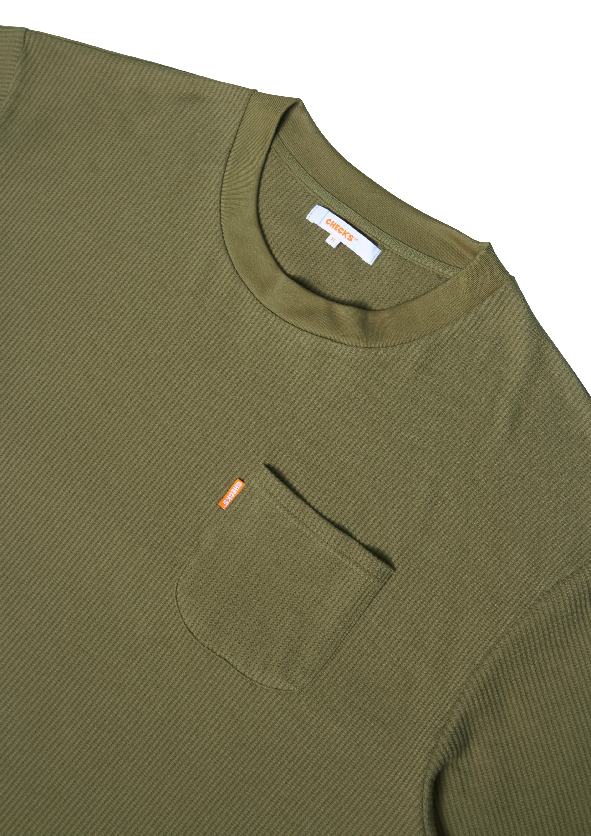 Waffle Boxy T-shirt Olive