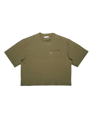 Waffle Boxy T-shirt Olive