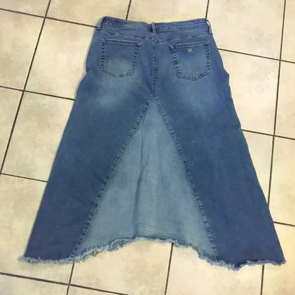 Wash lab “Selma” pieced 2 tone sky denim skirt
