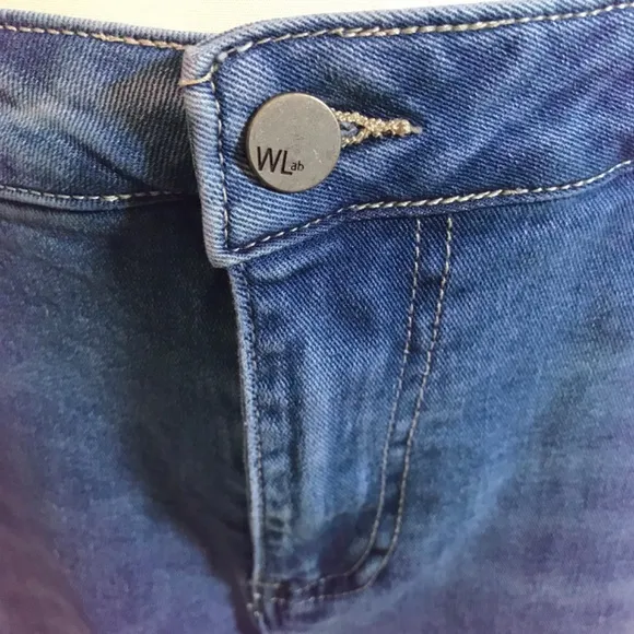 Wash lab “Selma” pieced 2 tone sky denim skirt