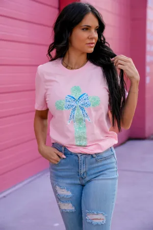 Watercolor Cross | Pink | Short Sleeve
