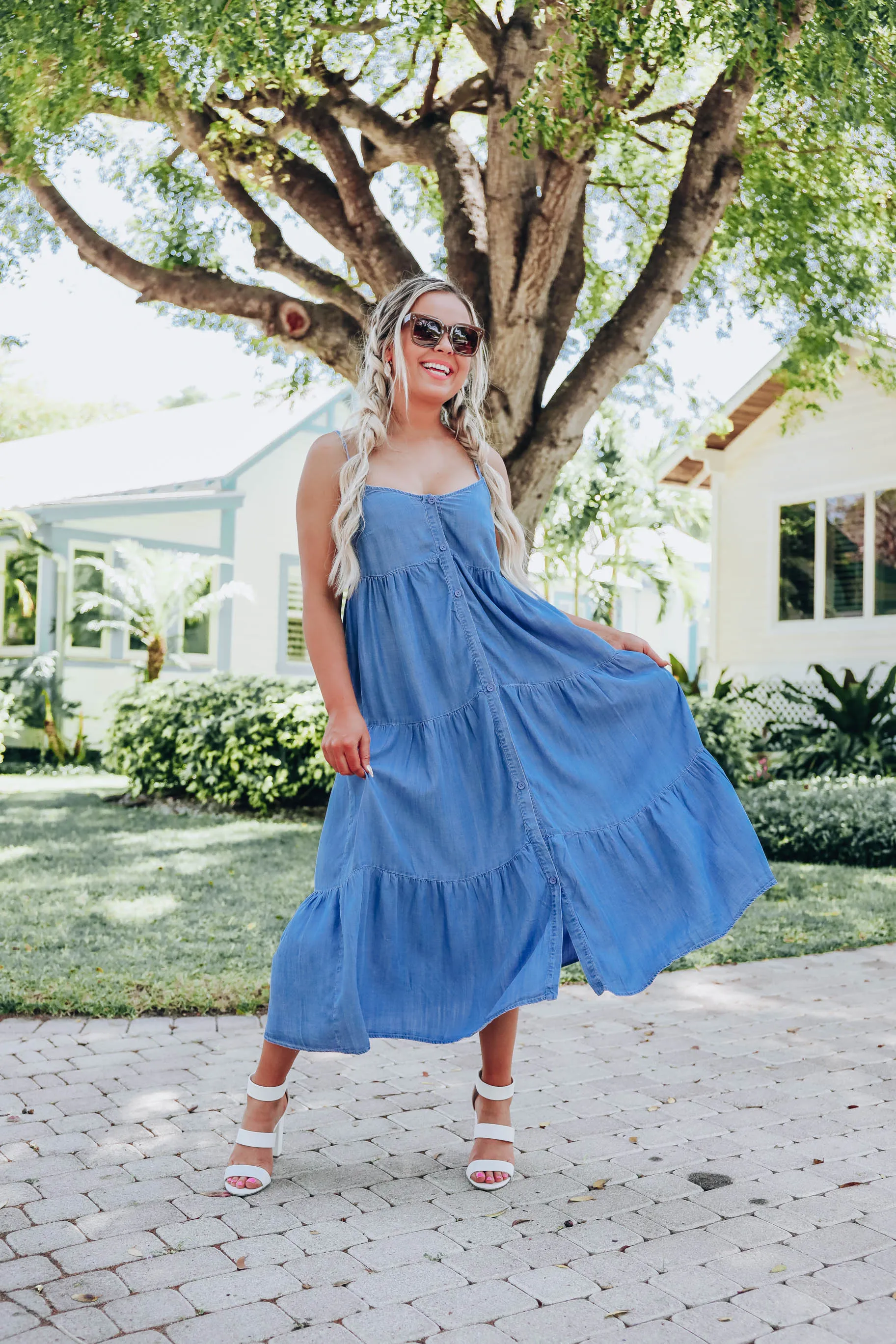 Western Days Chambray Maxi Dress