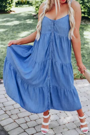 Western Days Chambray Maxi Dress